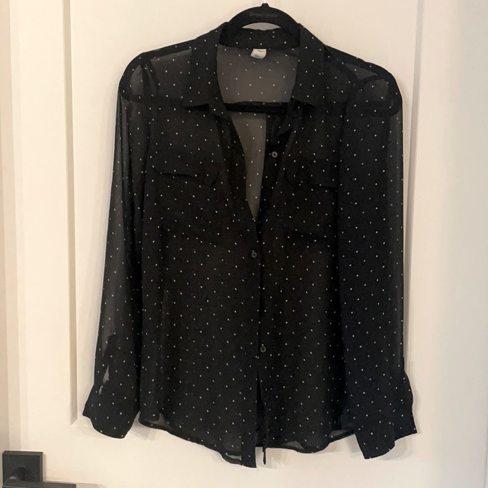 Shear Black Old Navy Button Up
